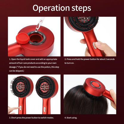 "Revitalize Your Hair with the Electric Vibration Massage Comb - Portable Scalp Massager for Hair Growth and Anti-Hair Loss Care!"